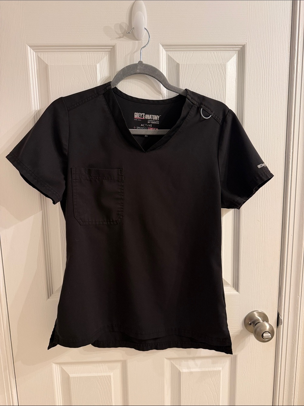 Grey's Anatomy Black V-Neck Short Sleeve Scrub Top